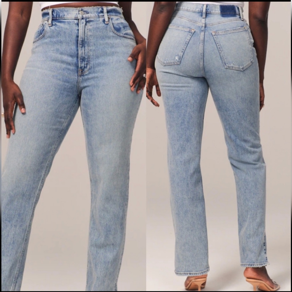 A&F Curve Love Ultra High Rise 90's Straight Jeans